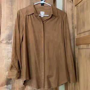 Chicos Faux Suede Shirt